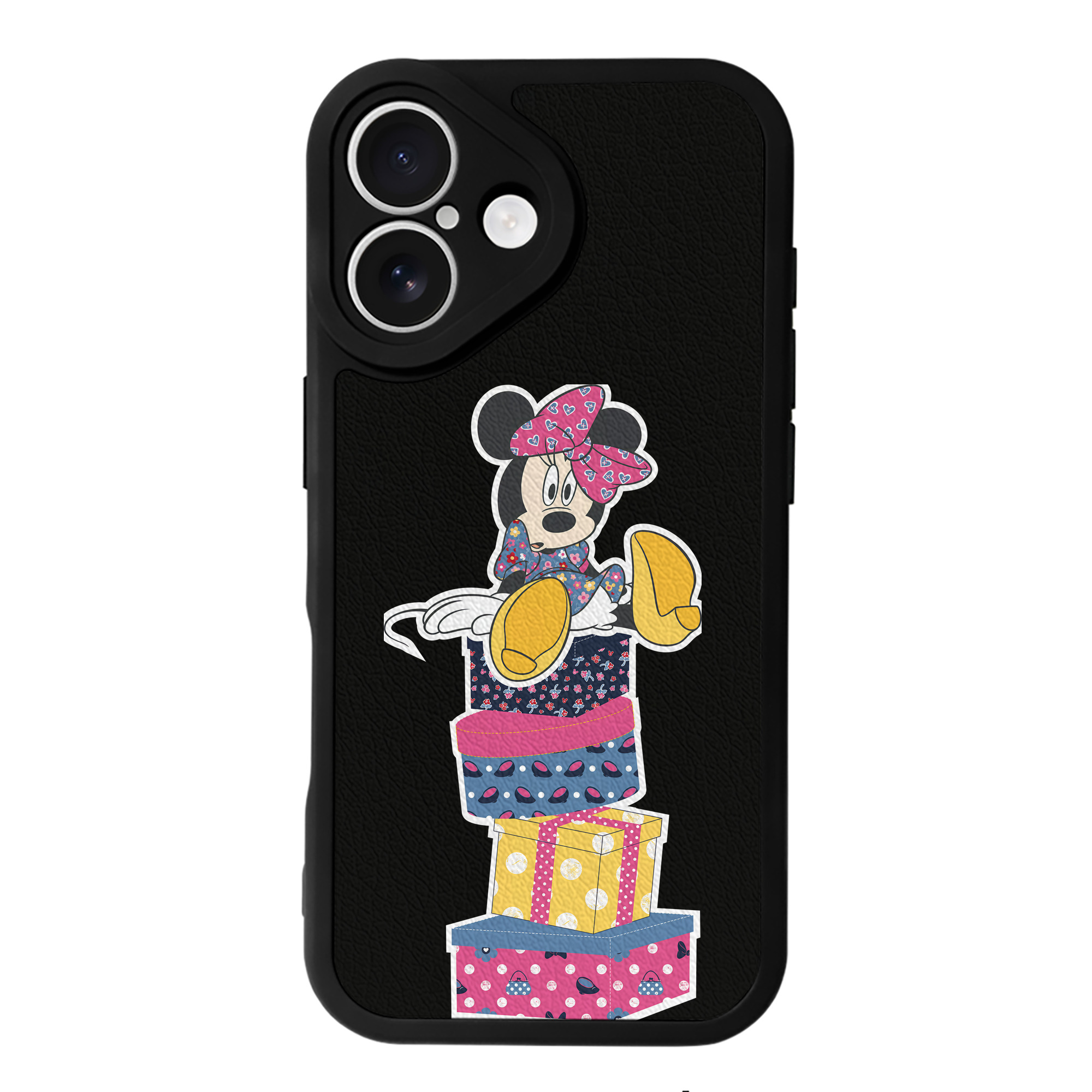 （画像用） ミッキーマウス Mickey Mouse 【iPhone 16シリーズ対応】シリコンスマホケース（レザー調） 材質：シリコン